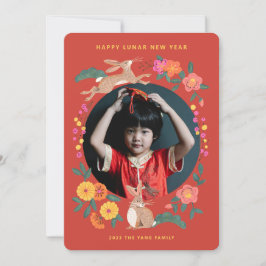 Maandag nieuwjaar van de konijn foto vakantiekaart feestdagenkaart