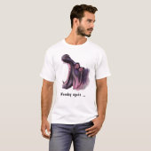 Maandag opnieuw Yawning Hippo Fun T-Shirt - Jouw t (Voorkant volledig)