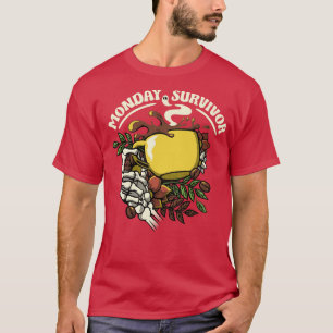 Maandag Overlevende Skelet Hand Koffie door Tobe F T-shirt