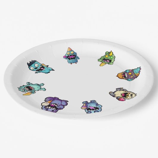 Maandag papier borden met ijsmonsters papieren bordje (Gekanteld)