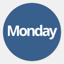 Maandag planning levert eenvoudige marine wit ronde sticker