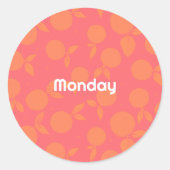 Maandag, ronddraaiende sticker (Voorkant)