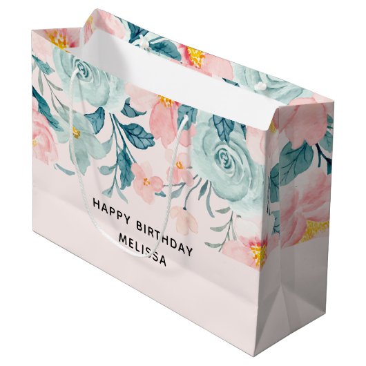 Maandag roze en groene Florentijnse grens Groot Cadeauzakje (Voorkant Gekanteld)