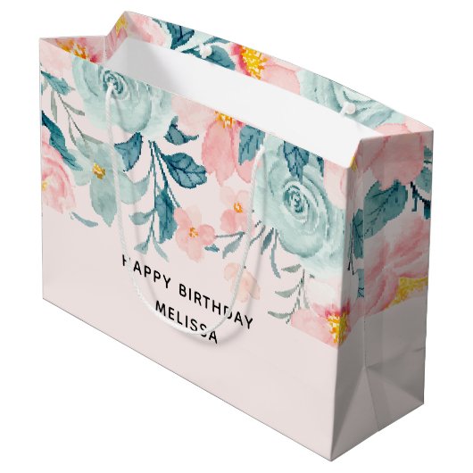 Maandag roze en groene Florentijnse grens Groot Cadeauzakje (Achterkant Gekanteld)