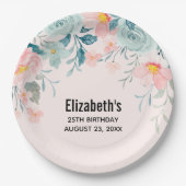 Maandag roze en groene Florentijnse grens Papieren Bordje (Voorkant)