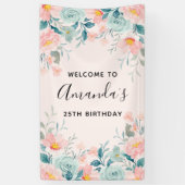 Maandag roze en groene Florentijnse grens Spandoek (Verticaal)