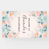 Maandag roze en groene Florentijnse grens Spandoek (Horizontaal)