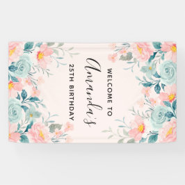 Maandag roze en groene Florentijnse grens Spandoek