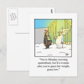 Maandag 's ochtends Quarterback Humor Briefkaart (Voorkant / Achterkant)