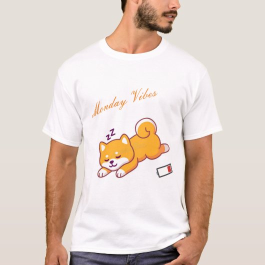 Maandag Shiba Vibes T-shirt (Voorkant)