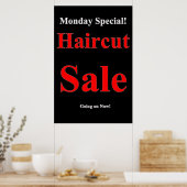 Maandag Speciale haircut Poster Beauty Salon (Keuken)