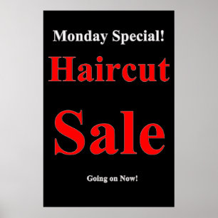 Maandag Speciale haircut Poster Beauty Salon
