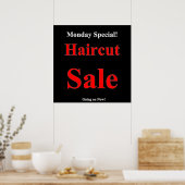 Maandag Speciale haircut Poster Matte (Keuken)