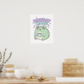 Maandag stemming kikker poster Schattige slaperige (Keuken)
