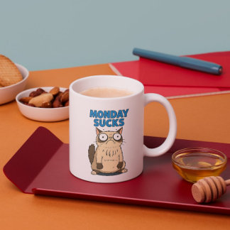 Maandag Sucks Cat Coffee Mok – cadeau voor vrouwen