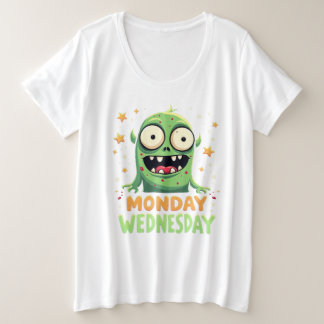 Maandag tot en met woensdag Mood – Funny Monster T Grote Maat T-shirt