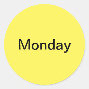 Maandag van de week Gele Stickers