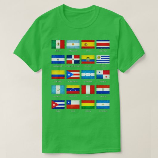 Maandag van het heispanische erfgoed Alle landen v T-shirt (Design voorkant)