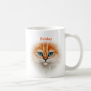 Maandag Vrijdag triest Kat blij Kat Koffiemok