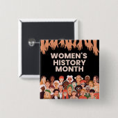 Maandag vrouwengeschiedenis vierkante button 5,1 cm (Voorkant /achterkant)