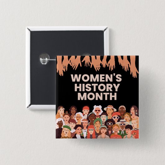Maandag vrouwengeschiedenis vierkante button 5,1 cm (Voorkant /achterkant)