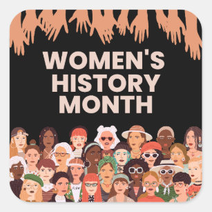 Maandag vrouwengeschiedenis vierkante sticker