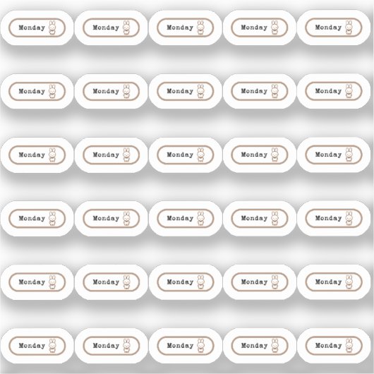 Maandag week sticker (Voorkant)
