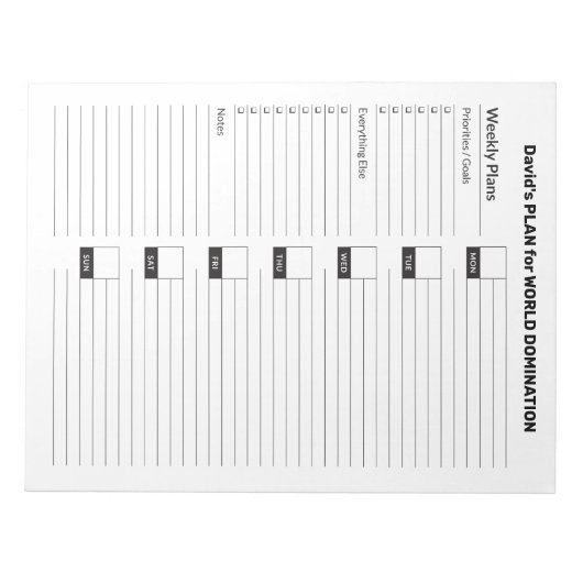 Maandag wekelijks eenvoudig en functioneel laptopb notitieblok (Voorkant)