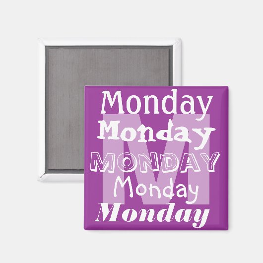 Maandag Werkdag van de week Magnet (Voorkant / Achterkant)