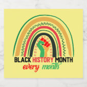 Maandag zwarte geschiedenis likeurfles etiket (Enkel label)