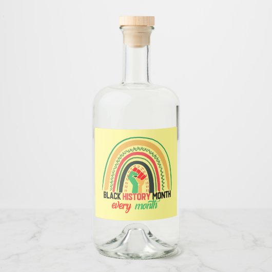 Maandag zwarte geschiedenis likeurfles etiket (Voorkant)