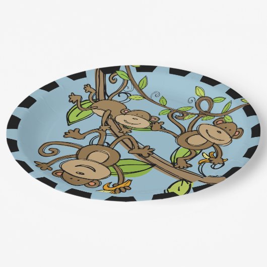 Maandagavond Borden in wisselende apen Papieren Bordje (Gekanteld)