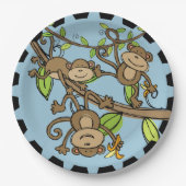 Maandagavond Borden in wisselende apen Papieren Bordje (Voorkant)