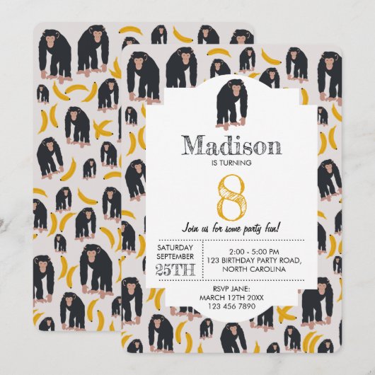 Maandagavond Chimpansee & Banana Kids Kaart (Voorkant / Achterkant)