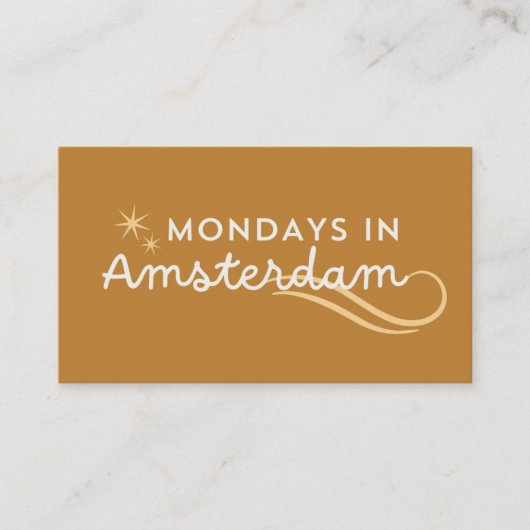 Maandagen in Amsterdam Visitekaartje (Voorkant)
