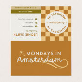 Maandagen in Amsterdam Visitekaartje (Buitenkant ongevouwen)