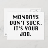 Maandagen niet plukken. Het is jouw taak. Briefkaart (Voorkant / Achterkant)