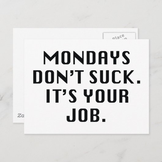 Maandagen niet plukken. Het is jouw taak. Briefkaart (Voorkant / Achterkant)
