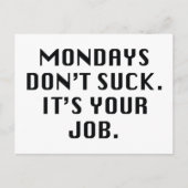 Maandagen niet plukken. Het is jouw taak. Briefkaart (Voorkant)