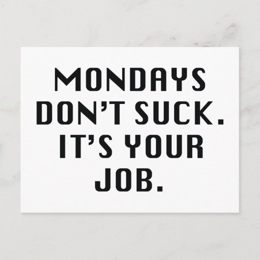 Maandagen niet plukken. Het is jouw taak. Briefkaart (Voorkant)