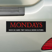 Maandagen zijn verschrikkelijk bumpersticker (Op auto)