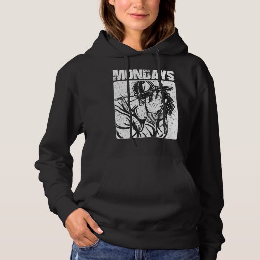 Maandagen zuigen liefde het weekend sarcastisch ik hoodie (Voorkant)