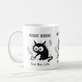 Maandagmorgen Meer Koffie Nodig Grappige Kat Mok