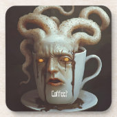 Maandagochtend blues cafeïne niveau waarschuwing 1 bier onderzetter (Voorkant)