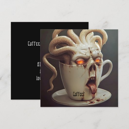 Maandagochtend blues cafeïne niveau waarschuwing 1 kaart (Voorkant / Achterkant)