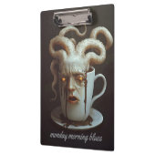 Maandagochtend blues cafeïne niveau waarschuwing 1 klembord (Links)