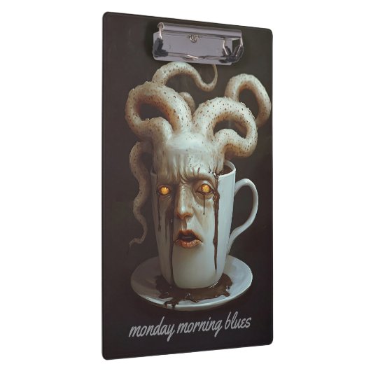 Maandagochtend blues cafeïne niveau waarschuwing 1 klembord (Rechts)