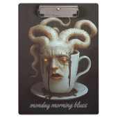 Maandagochtend blues cafeïne niveau waarschuwing 1 klembord (Voorkant)