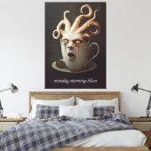 Maandagochtend blues cafeïne niveau waarschuwing 2 canvas afdruk (Insitu (Slaapkamer))