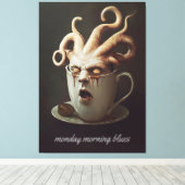 Maandagochtend blues cafeïne niveau waarschuwing 2 canvas afdruk (Insitu (Houten vloer))